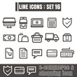 © ploygraphic - icon e-commerce & shpoping line black Modern Style vector on whi