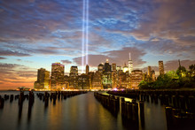 New York City Manhattan Skyline With Tribute In Light
