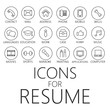 Thin line icons pack for CV, resume, job