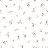 Fototapeta  - Seamless floral pattern with little red roses