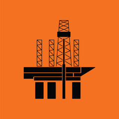 Sticker - Oil sea platform icon