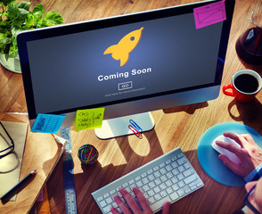 Wall Mural - coming soon opening promotion announcement concept