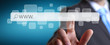 © sdecoret - Man surfing on internet with digital tactile web address bar
