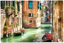 Romantic Venetian Canals - Artwork In Painting Style