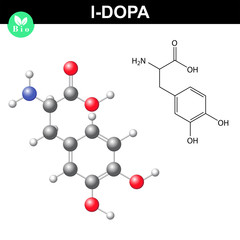 Canvas Print - L-dopa chemical structure