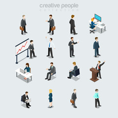 Canvas Print - isometric flat business people 3d vector illustration