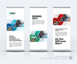 © Diamond Graphics - Vector set of modern roll Up Banner stand design with abstract b