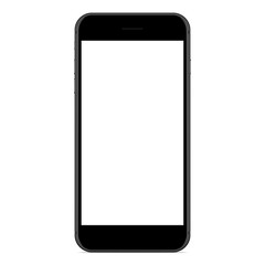 Poster - vector drawing mockup phone matte black color on white background