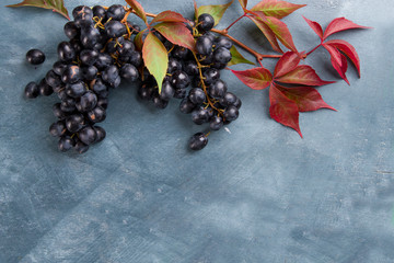 Wall Mural - Fresh grapes on wooden background