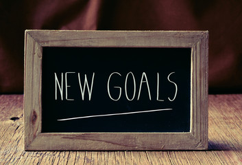 Wall Mural - text new goals in a chalkboard