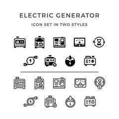 Set icons of electrical generator