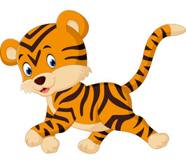 Wall Mural - Cute tiger cartoon