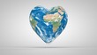 © razvandp - Professional render of planet earth in the shape of a heart.