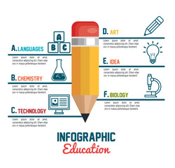 Wall Mural - infographic education with pencil isolated vector illustration eps 10