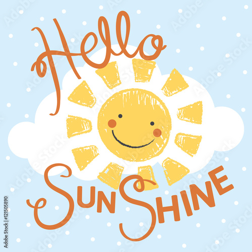 Hello Sunshine Kids TShirt Graphic Adobe Stock