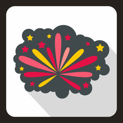 Canvas Print - Firework icon in flat style on a white background vector illustration