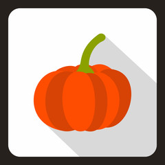 Sticker - Pumpkin icon in flat style on a white background vector illustration