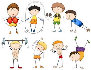 Sticker - People doing different types of sports