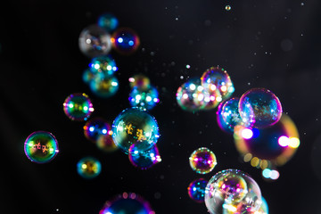 Wall Mural - Blur bokeh soap bubbles