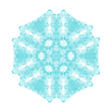 Abstract Background Caleidoscop In Low Poly Style. Polygonal Mandala