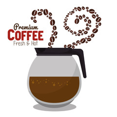 Sticker - pot coffee hot beans premium graphic vector illustration eps 10