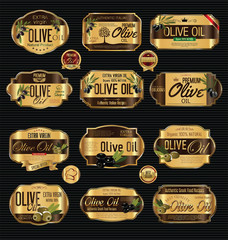 Wall Mural - Olive oil retro vintage background collection