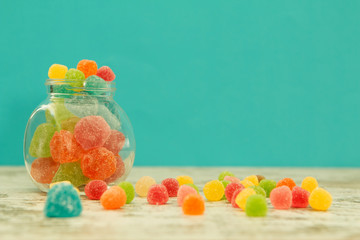 Glass jar full of jelly beans