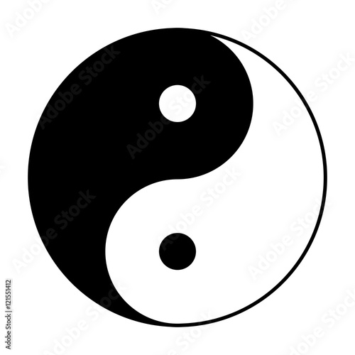 Yin Yang symbol of Chinese phylosophy describes how opposite and contrary forces may be complementary, interconnected and interdependent in the natural world Canvas Print