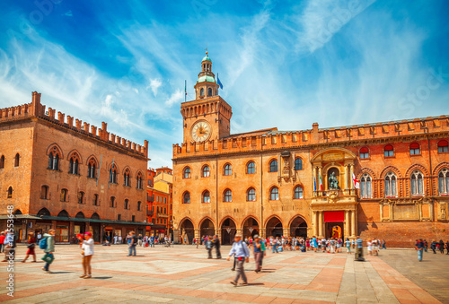 Fotomural Italy Piazza Maggiore in Bologna old town