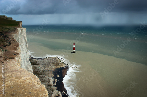Fotografie, Obraz Lighthouse, Seven Sisters national park, England