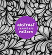 Abstract black striped curls seamless pattern