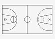 Basketball court / field - top view. Proper markings and proportions according standards. Vector illustration, eps 8.