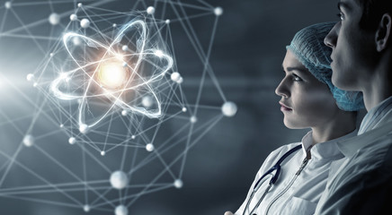 Wall Mural - innovative technologies in science and medicine . mixed media
