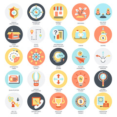 Poster - Flat icons set of sign and symbols