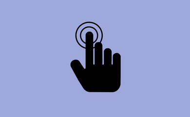 Vector hand touch symbol on flat background