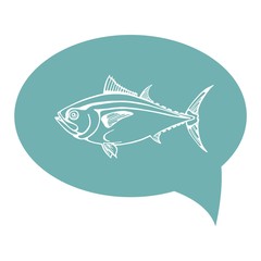 Wall Mural - tuna fish of the sea. vector icon