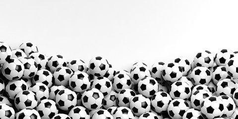 Wall Mural - Soccer balls background. 3d illustration