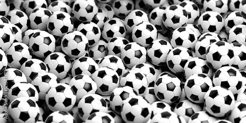 Naklejka - mata magnetyczna na lodówkę Soccer balls background. 3d illustration