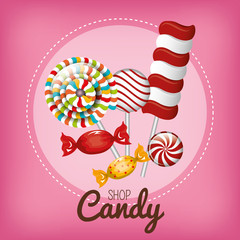 Canvas Print - differents sweets candies and lollipop design vector illustration eps 10