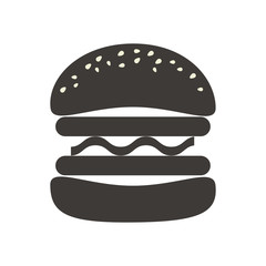 american burger traditional fast food silhouette. vector illustration