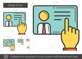 Poster - Badge id line icon.