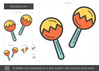 Sticker - Maracas line icon.