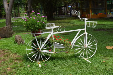 vehicle for decorating in landscaping park