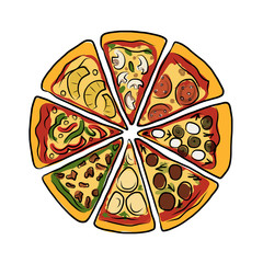 Sticker - Pizza, sketch for your design