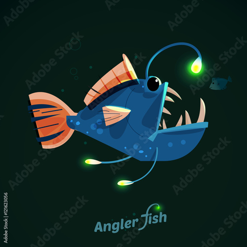 Cuadros en Lienzo angler fish. character design - vector