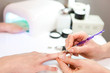 © Production Perig - Details of hands during a manicure in  high definition