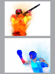 Sticker - Template, Brochure or Flyer design for Sports.