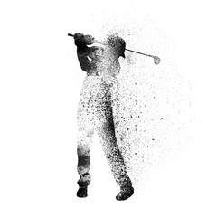 Poster - Golfer for Sports Concept. Vector abstract Illustration.