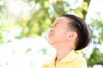 Wall Mural - Boy crying and tears