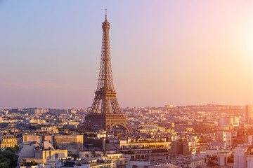 eiffel tower view from the arc de triomphe in paris, france